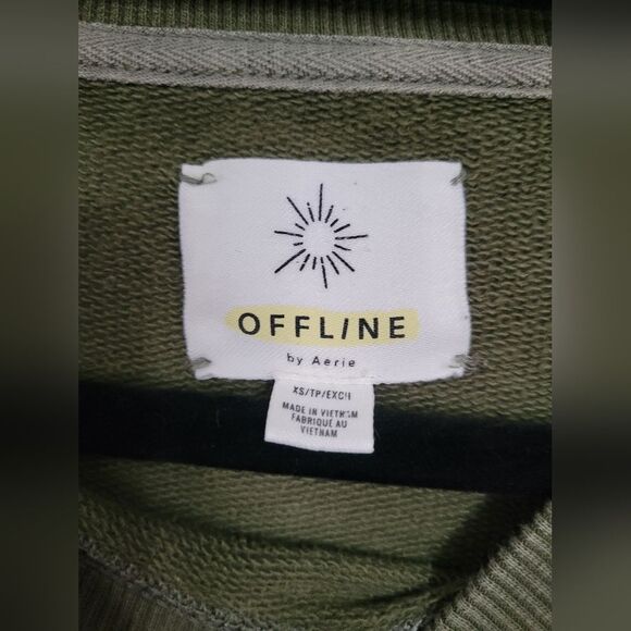 Offline by Aerie Khaki Green Sunburst crewneck sweatshirt Size XS - Picture 3 of 5